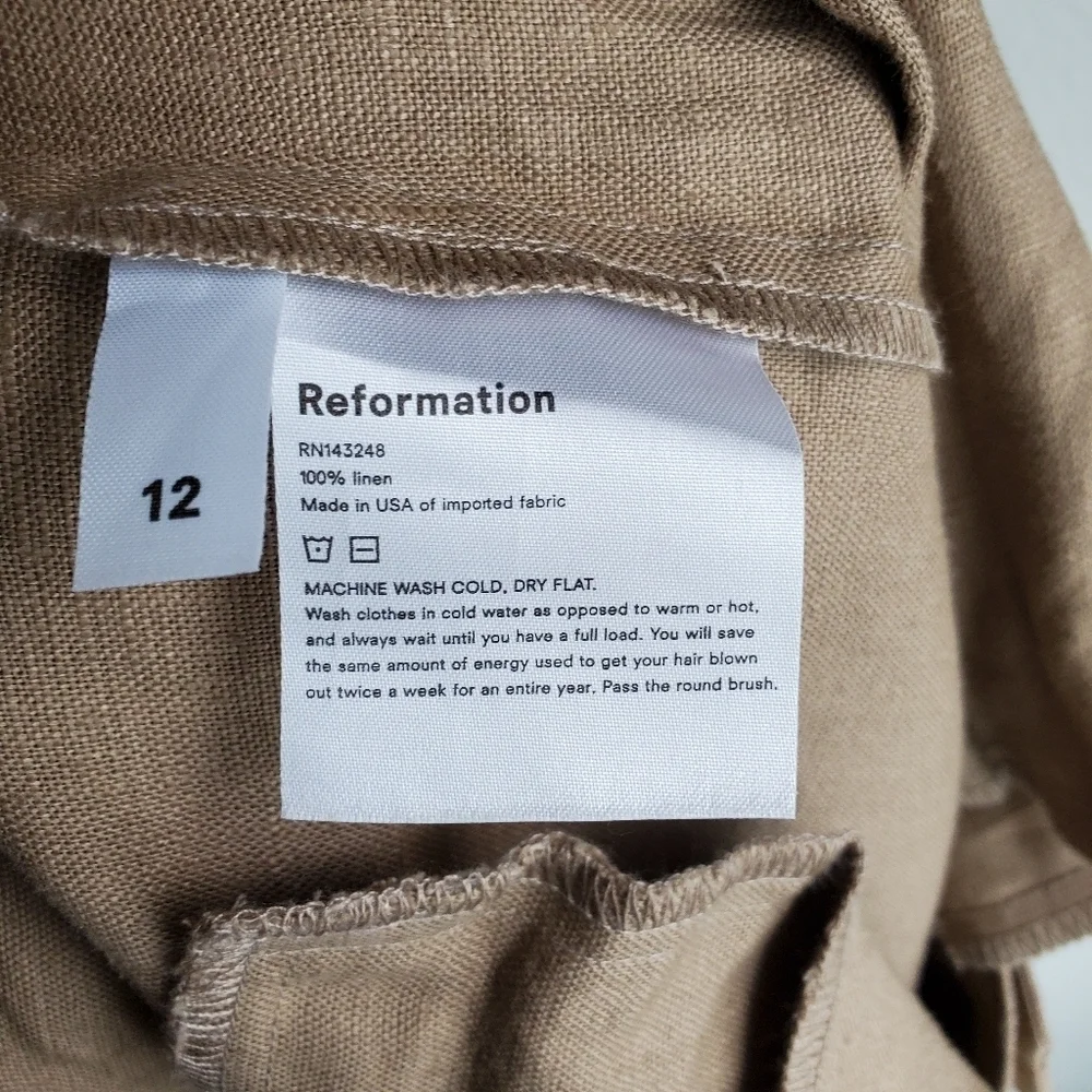 Reformation Fallon Pants in Khaki size 12 NWT